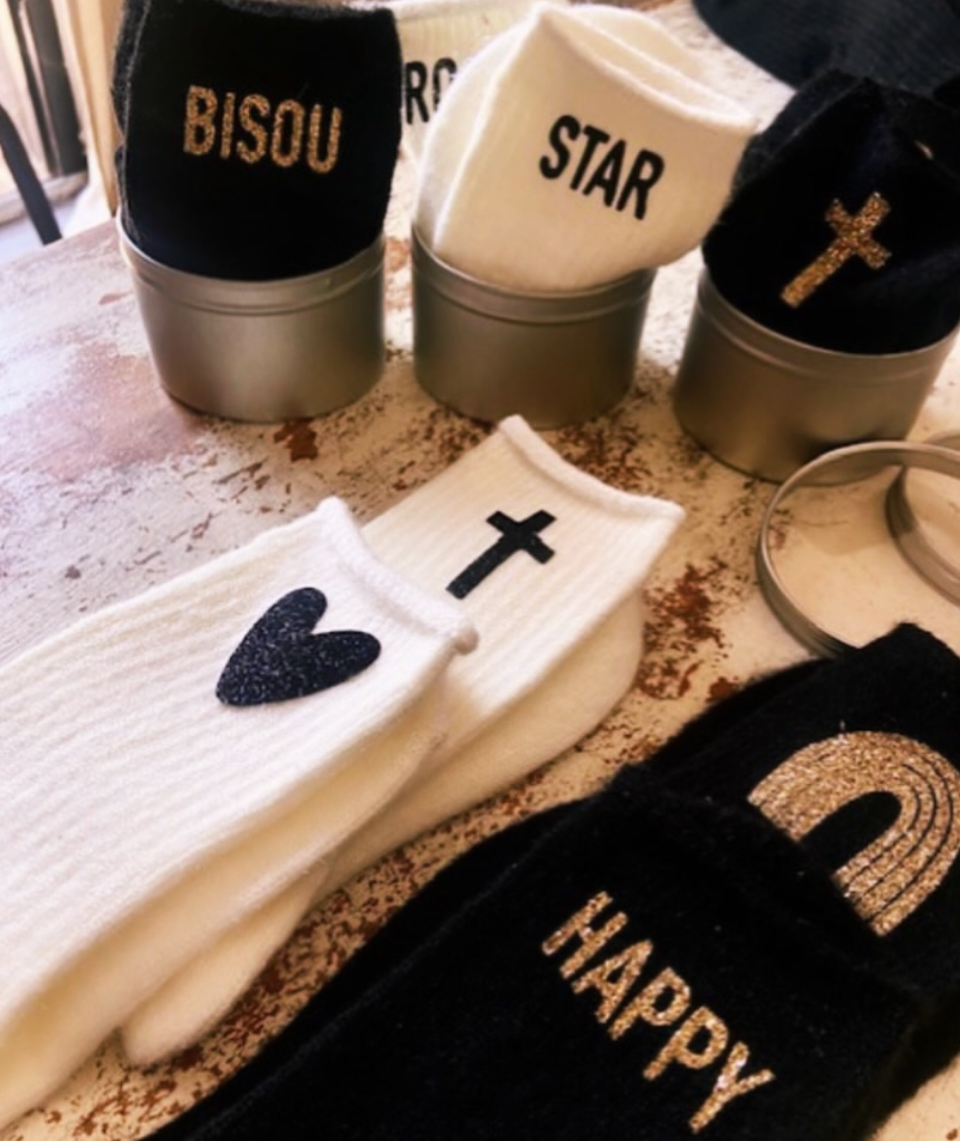 Chaussettes Laine Message • Parisienne.kom • – Image 2