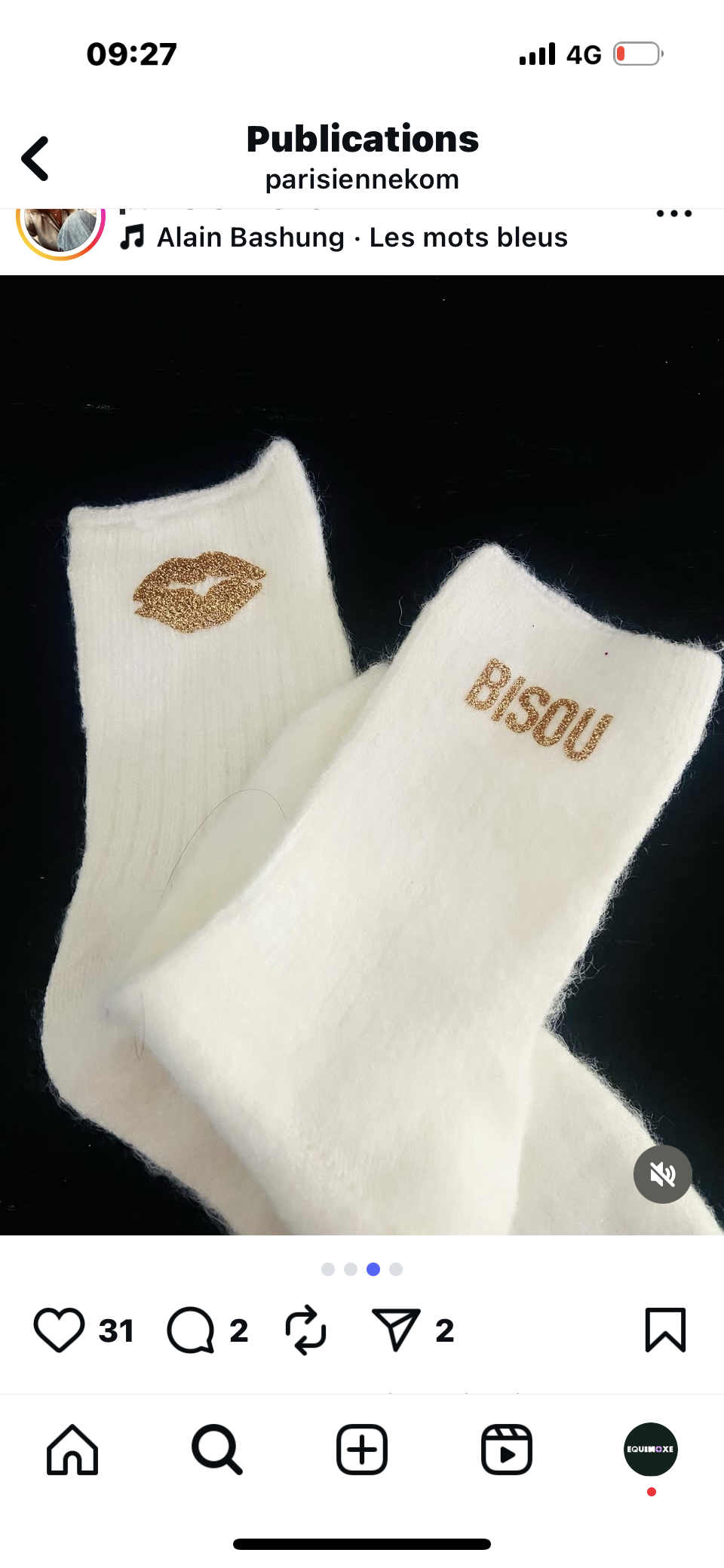 Chaussettes Laine Message • Parisienne.kom • – Image 3