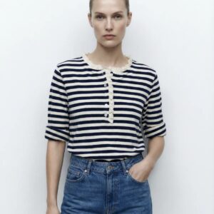 Marinière Col froncé Boutonnière