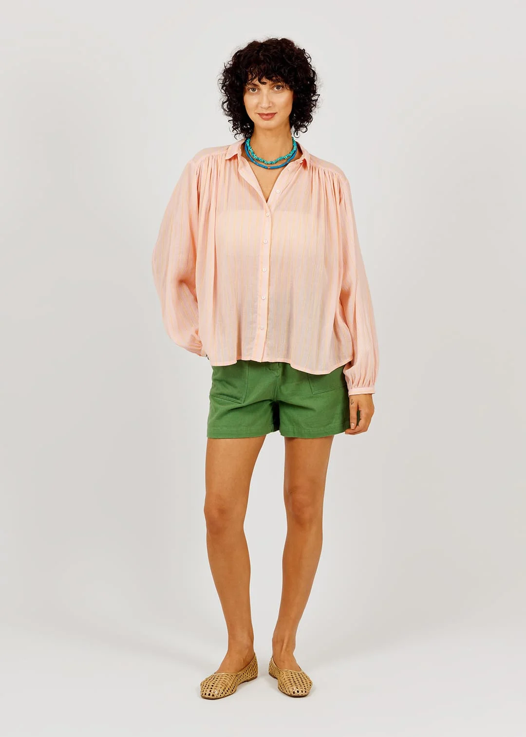 Blouse Rose Rayures Fluos •a.p•