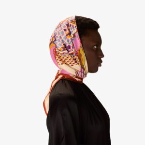 Foulard Carré Croco Blanc Soie et Modal •Inouï Éditions•