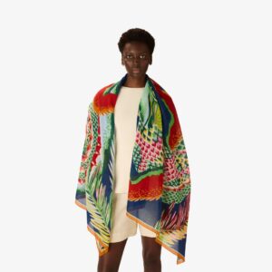 Étole Croco Bleu Canard •Inouï Editions•