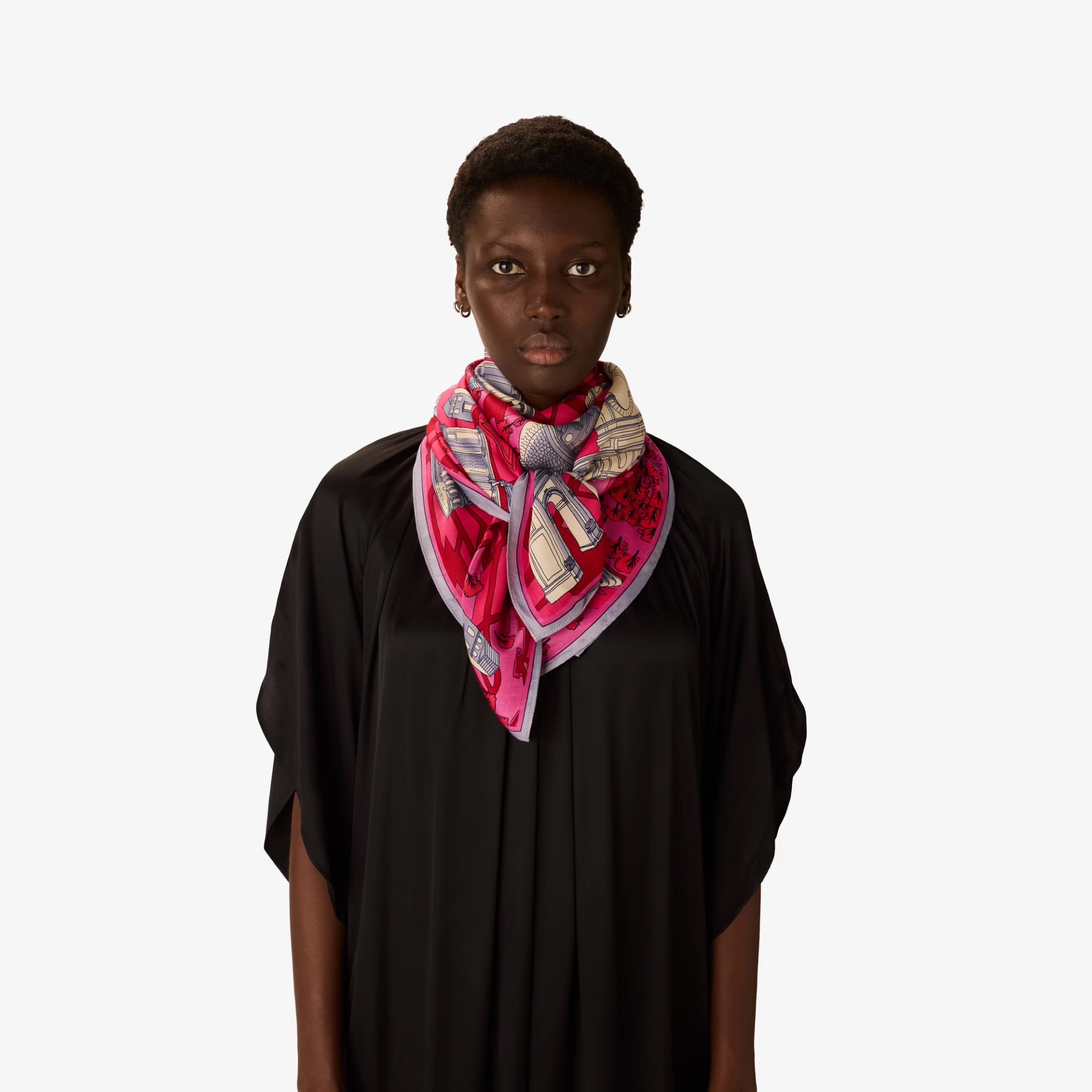 Foulard carré Soie Modal Rome Rouge •Inouï Éditions•