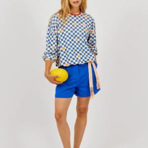 Sweat Éponge Damier Cobalt  • a.p •