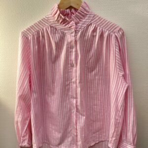 Chemise rayée col froncé