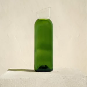 Carafe en verre recyclé vert et blanc QDB