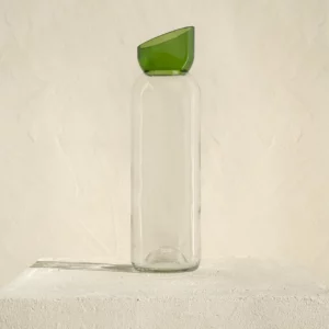 Carafe en verre recyclé vert et blanc QDB