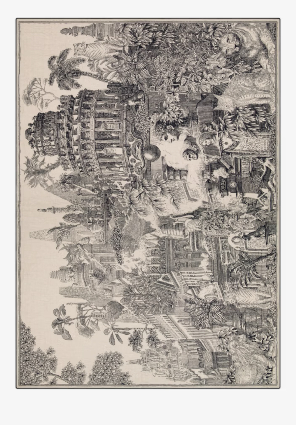 Édredon Piranesi noir 140x190 en coton matelassé