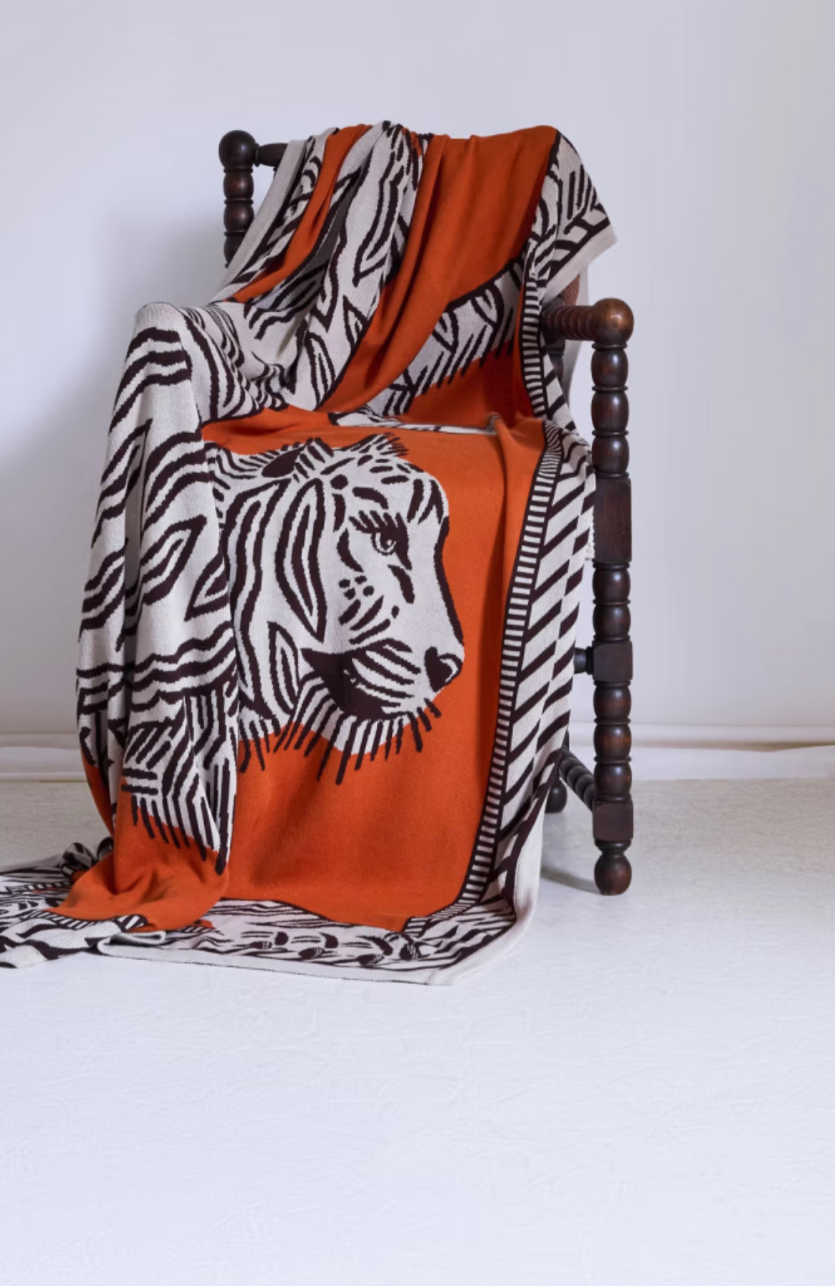 Plaid Mantra orange 130x190 en coton