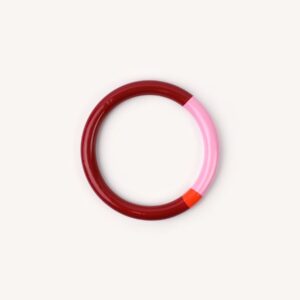 Bracelet Hoop en bois laqué rivêt rouge terracotta rose et orange